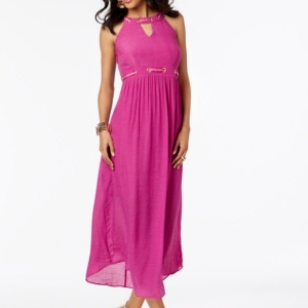 !!~ Violet Plum Embellished Chain Maxi Dress ~!!